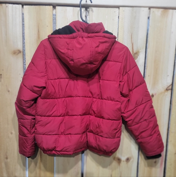 Nautica Youth Boys Puffer Down Jacket Burgundy Water Resistant Size 10-12 - Picture 4 of 9